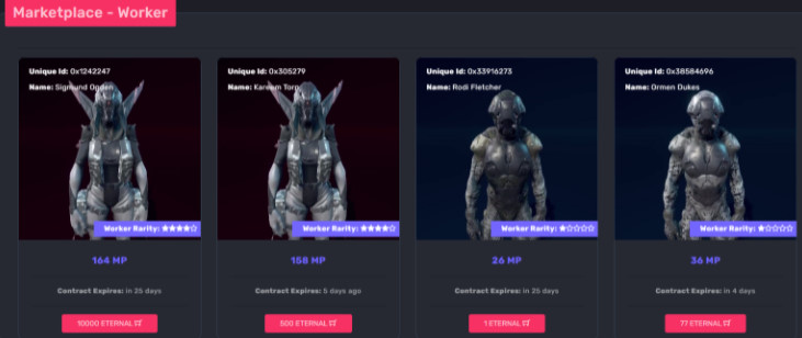 Hình ảnh Marketplace trong game CryptoMines
