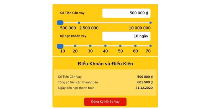 Chọn khoản vay - Webvay