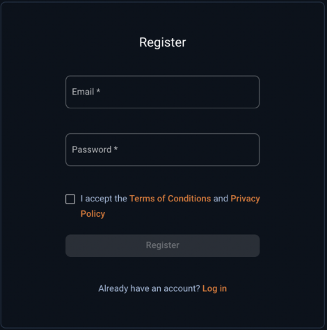 Điền Email và Password đăng ký
