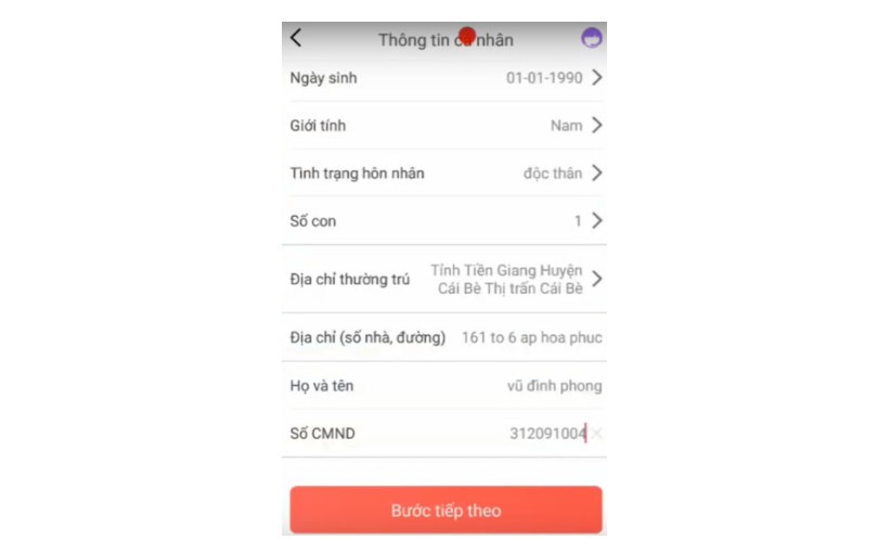 Thông tin cá nhân - VĐồng