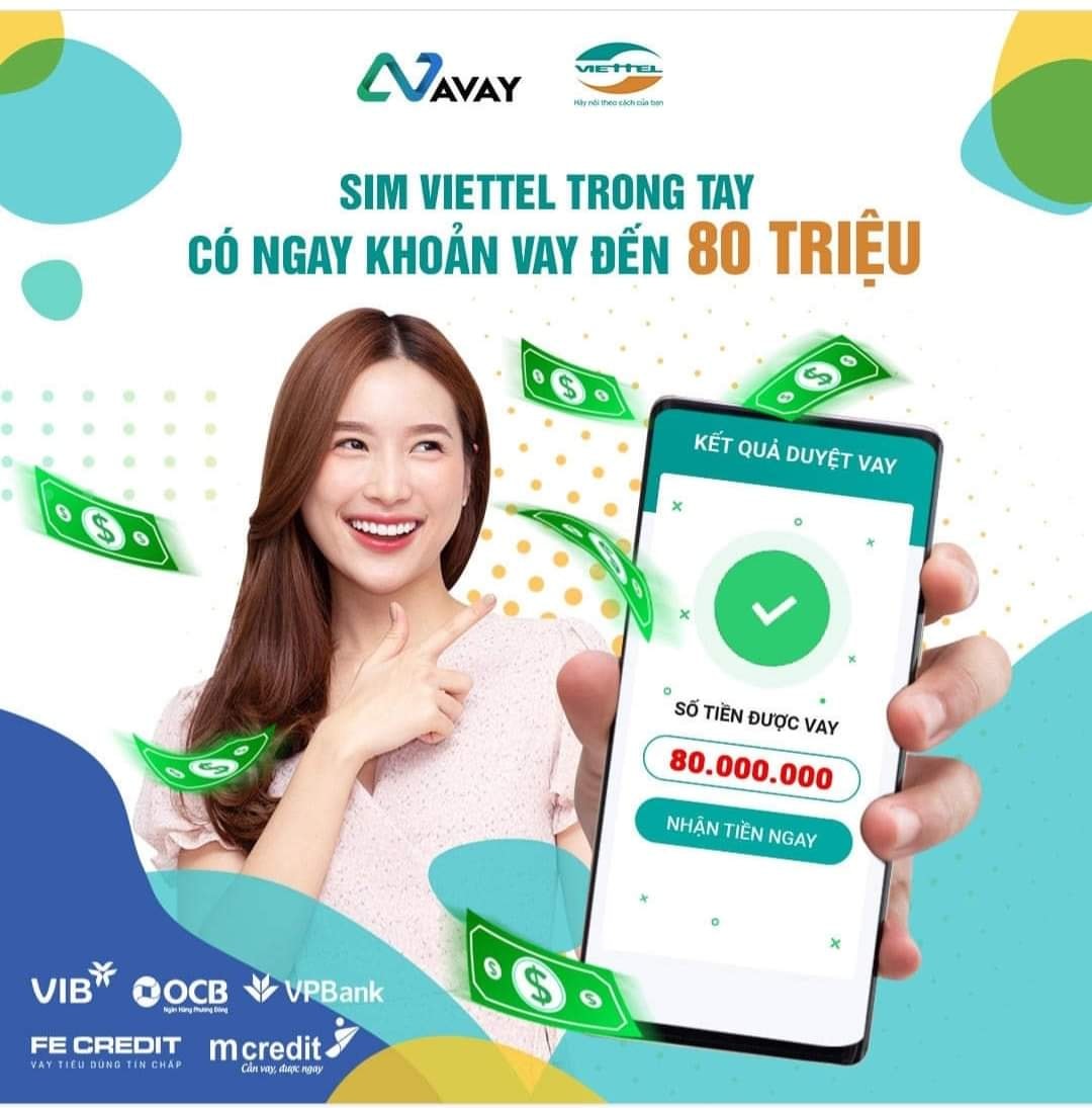 Vay tiền tại Avay bằng sim Viettel
