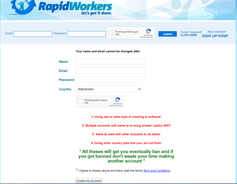Hướng dẫn tham gia ứng dụng Rapidworkers