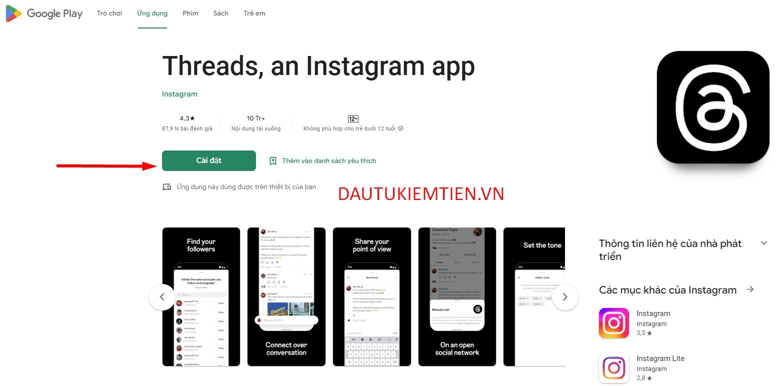 tải Threads , an instagram app chplay